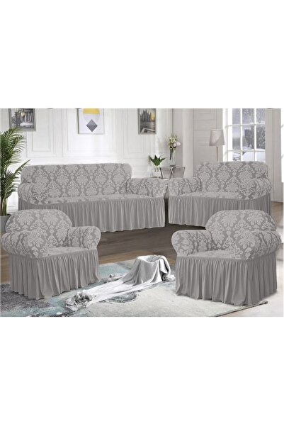 Evory Home Sofa Cover Jacquard 4 Pieces Set of 7 Seater (3+2+1+1) Slip Resist...