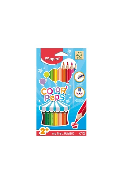 Maped Creioane colorate Color'Peps My First Jumbo 12 culori/cutie FSC