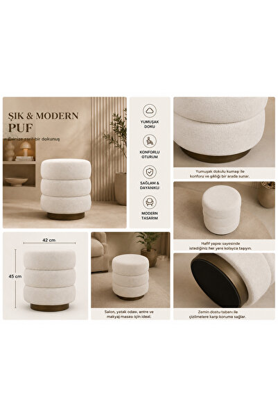 ARDELYA Puf Puf & Bench