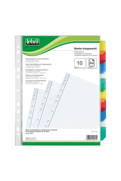 Lebez A4 Transparent Sleeves with Index Set of 10 2571