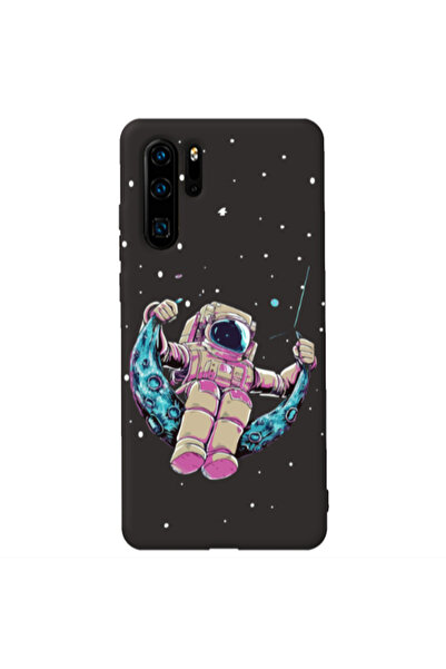 Other Huawei P30 Pro Astronaut swinging on the moon Black Colored Silicone TP...