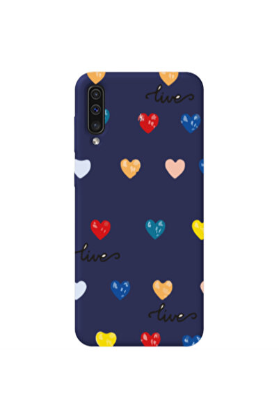 Other Samsung A70 Heart Lives Dark blue Colored Silicone TPU Θήκη