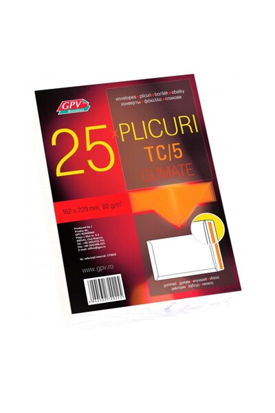 MC Micostore Plic standard C5T GPV 162022, alb, 80g/mp, 162x229mm, gumat, set...