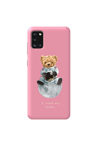 Other Samsung A41 Bear in space Pink Colored Silicone TPU Θήκη