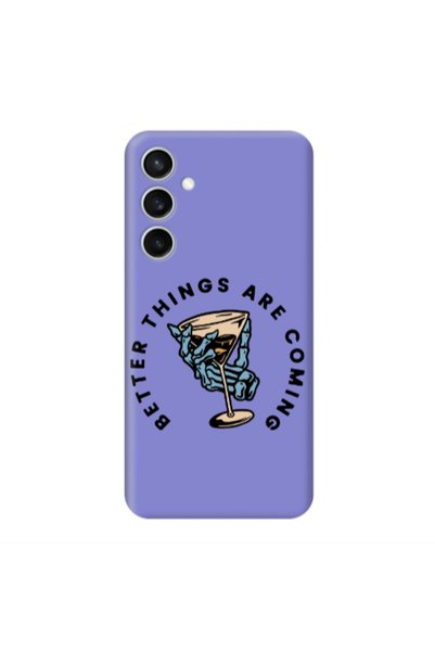 Other Samsung S24 FE Better Things Are Coming Purple Colored Silicone TPU Θήκη