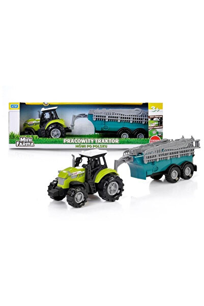 Artyk Figurina tractor mini ferma cu remorca multicolor 10x30cm