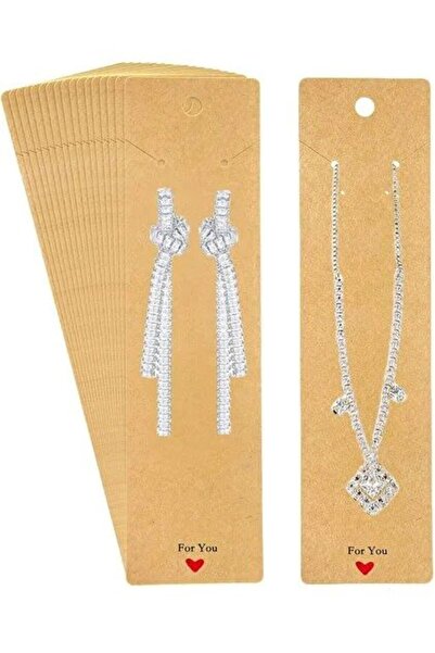 Orbak Kağıt Premium Kraft Jewelry Display Card 100 Pieces |   Necklace and Ea...
