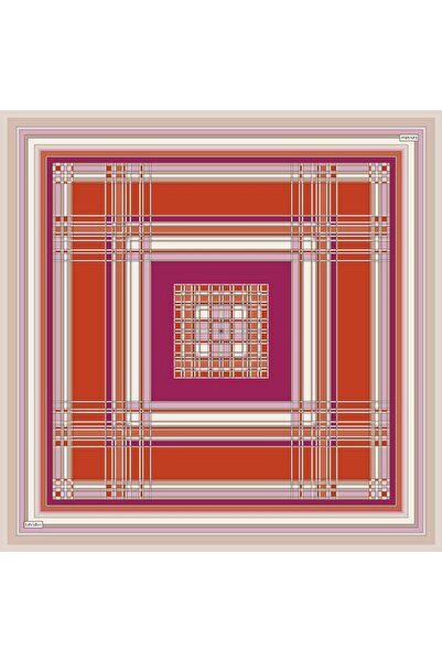 Levidor Mink Plaid Pattern Twill Silk Scarf