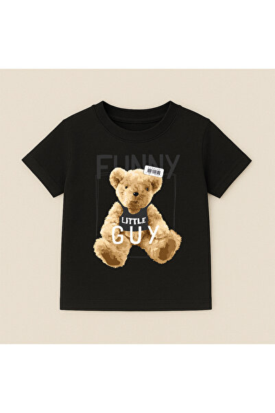 SVART WEAR Παιδικό και εφηβικό μπλουζάκι με στάμπα αρκουδάκι, βαμβακερό, με κ...