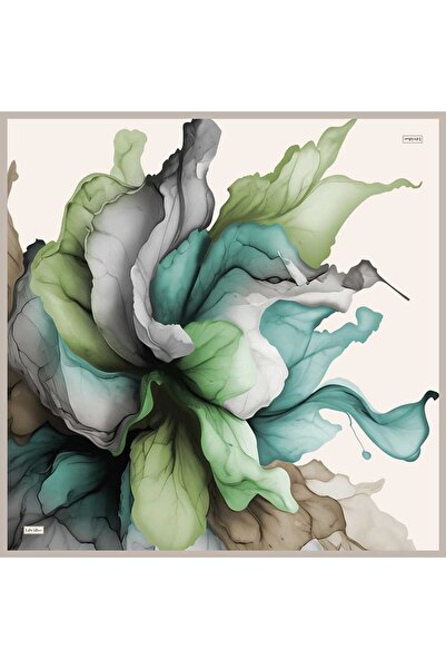 Levidor Green Pastel Patterned Sura Silk Scarf