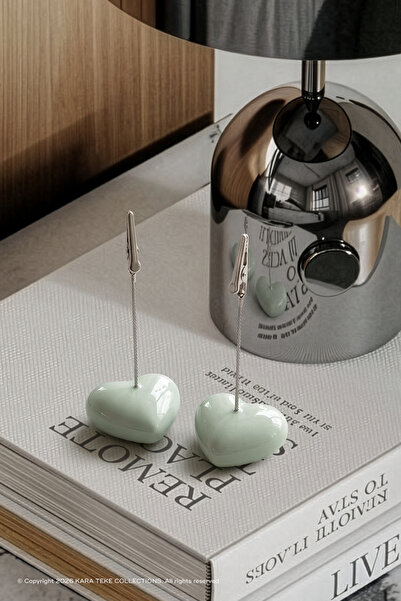 KARA TEKE COLLECTIONS 2-Piece Concrete Heart Desktop Note and Photo Holder – ...
