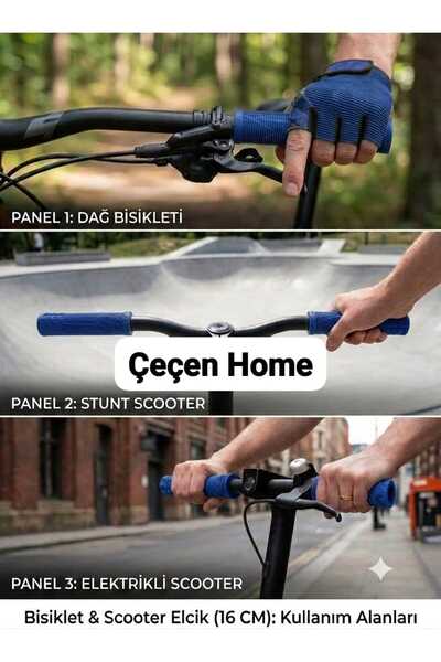 ÇEÇEN HOME (2 Adet) 16 cm Bisiklet Ve Scooter Elcik - Kamuflaj Desenli Yumuşa...