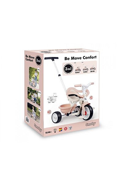 FABBA TOYS 7600740419 Be Move Comfort Tricycle Pink 3'ü 1 Arada Ebeveyn Kontr...