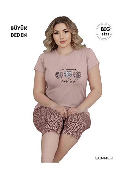 miosse Women's Short Sleeve Crew Neck Oversized Capri Pajama Set
