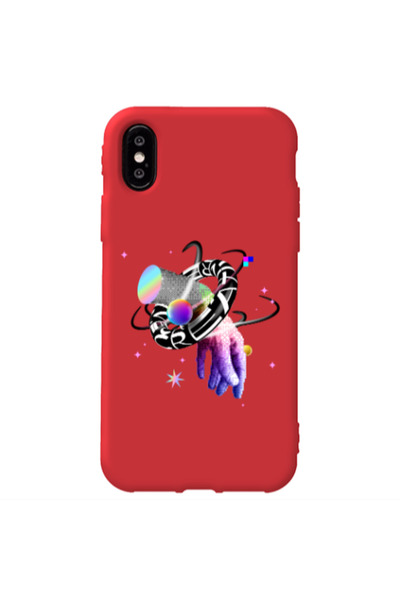 Other Apple iPhone Xs Y2k Red Colored Silicone TPU Θήκη