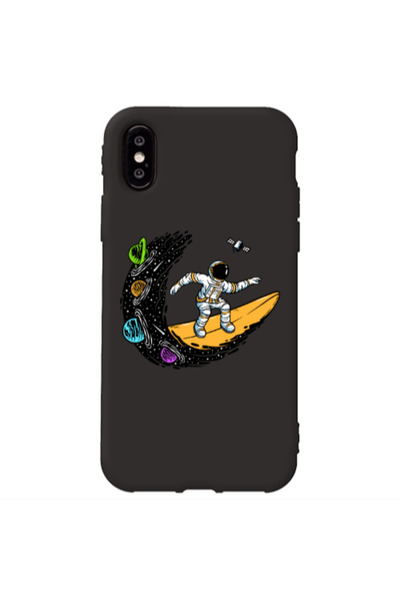 Other Apple iPhone Xs Surf in space Black Colored Silicone TPU Θήκη