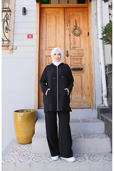 NİSUM MODA Zippered Hooded Modal Set