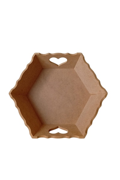 st koleksiyon hobi antika Mdf Heart Patterned, Hexagonal, Multi-Purpose Box, ...