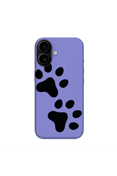 Other Apple Iphone 16 plus Paws Purple Colored Silicone TPU Θήκη