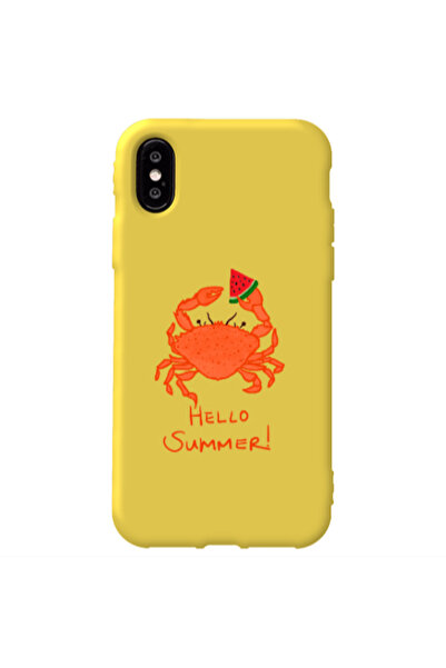 Other Apple iPhone Xs Max Hello Summer! Yellow Colored Silicone TPU Θήκη