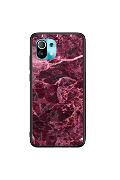Other Xiaomi Mi 11 Lite Marble Cherry Black Glossy Θήκη
