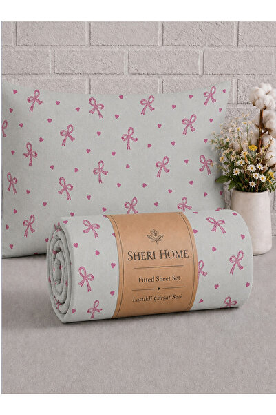 Sheri Home Lastikli Çarşaf Seti %100 Pamuk Yumuşak Dokulu-Kaymaz Tam Geçmeli ...