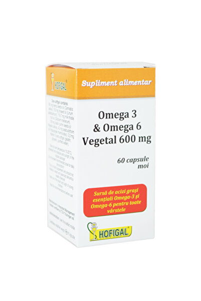 Hofigal Omega 3 si Omega 6 Vegetal 600mg 60cps moi