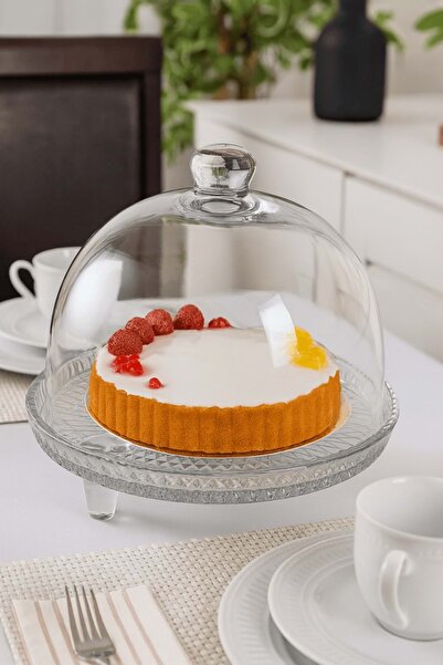 Empressco Transparent Glass Lid and Stand for Cake and Pastry Presentation 22 cm