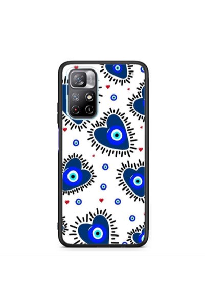Other Xiaomi Poco M4 Pro 5G Heart evil eye beads Black Glossy Θήκη