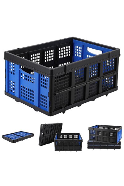 Garvee Sturdy and Foldable 55L Plastic Storage Box – Stackable Bin with Side ...