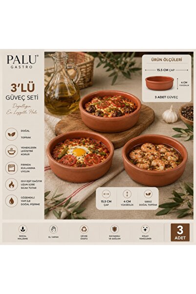 PALU GASTRO Handmade Glazed Casserole Dish – Stylish Presentation Plate (15.5...
