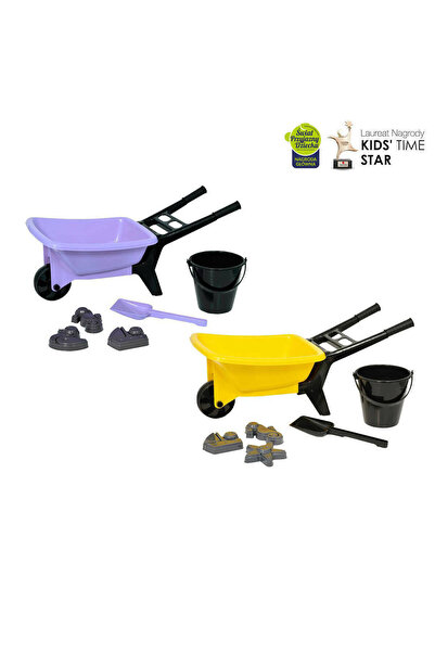 Plasto Roaba pentru nisip cu accesorii Plasto, galben-liliac, 56 cm, 2 buc