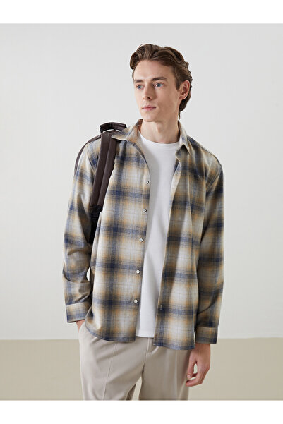 LC Waikiki Nevavm Regular Fit Long Sleeve Plaid Men's Lumberjack Shirt with D...