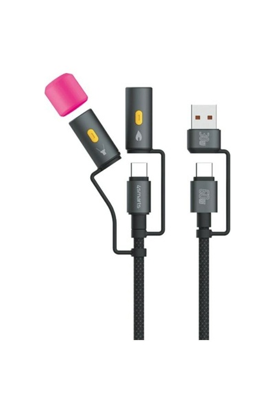 4smarts Explorer Καλώδιο USB-C 4-σε-1 60W 1μ Μαύρο