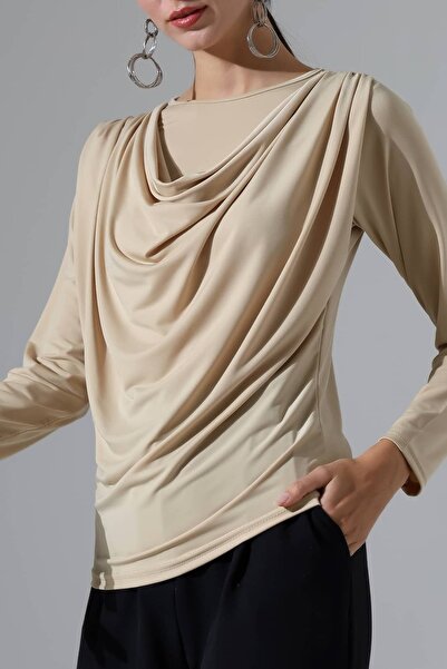 Sabr Women's Sandy Degaje Collar Long Sleeve Blouse