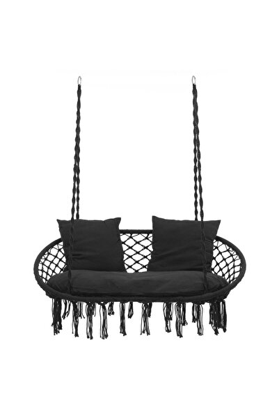 SERSIMO Balansoar suspendat tip scaun, cu perne, 300 kg, negru