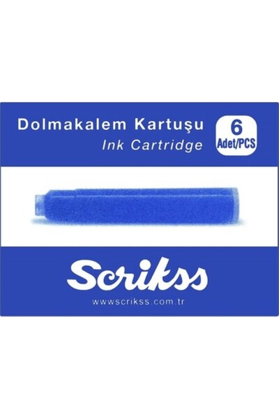 Scrikss Mavi Dolmakalem Kartuş 6'lı Mavi Renk Seçeneği ile Yazı Deneyiminizi ...