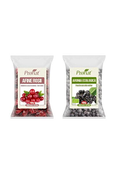 Pronat Pachet Superfructe – Merisoare Uscate 100g & Aronia Bio Uscată 100g