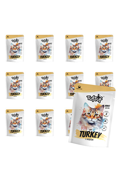 OEM Hrană umedă pisici, TufTuf, 10x100g, Carne Curcan Tocat, Pisici Adulte, S...
