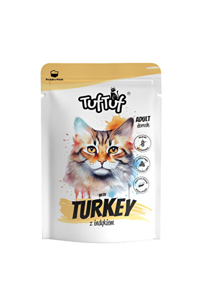OEM Hrană umedă pisici, TufTuf, 300g, Carne de Curcan Tocat, Pisici Adulte, S...