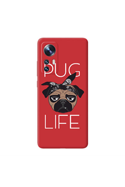 Other Xiaomi Mi 12 Pro Pug Life Red Colored Silicone TPU Θήκη