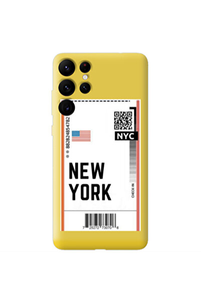 Other Samsung S22 Ultra New York NYC Yellow Colored Silicone TPU Θήκη