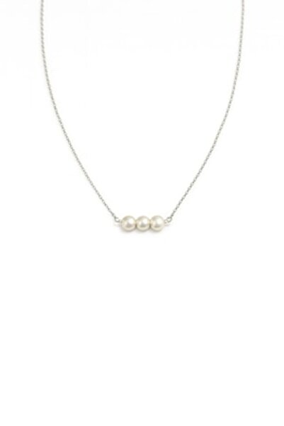 silverbar Colier din argint 925 cu 3 perle albe