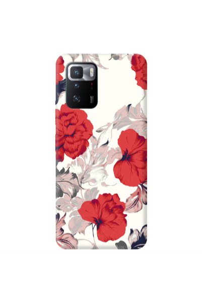Other Xiaomi Poco X3 GT Red Flowers Transparent Silicone TPU Θήκη