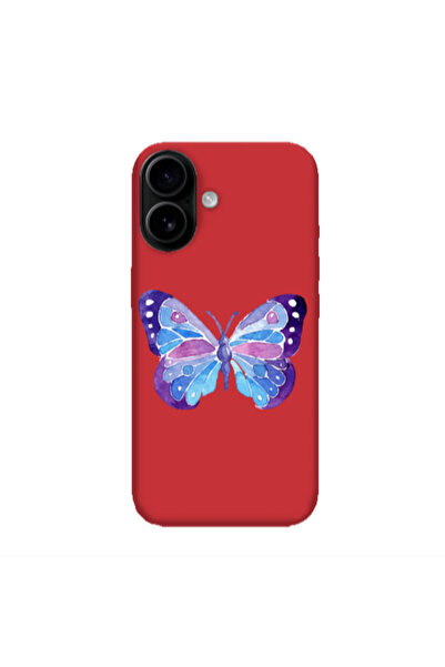 Other Apple Iphone 16 plus Big Butterfly Red Colored Silicone TPU Θήκη