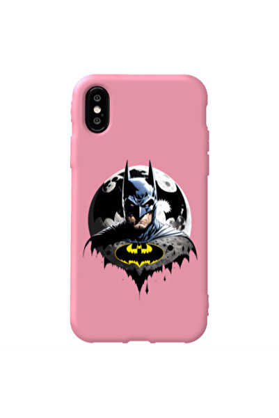 Other Apple iPhone Xs Max Batman 3 Pink Colored Silicone TPU Θήκη