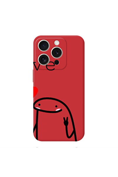 Other Apple Iphone 16 Pro Love 2 Red Colored Silicone TPU Θήκη