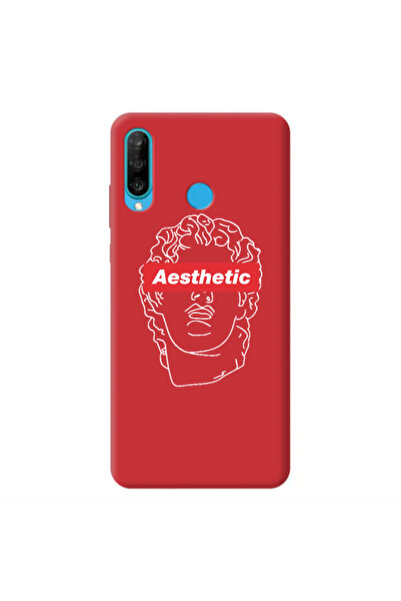 Other Huawei P30 Lite Aesthetic Red Colored Silicone TPU Θήκη