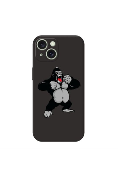Other Apple iPhone 15 Plus Angry Gorilla2 Black Colored Silicone TPU Θήκη
