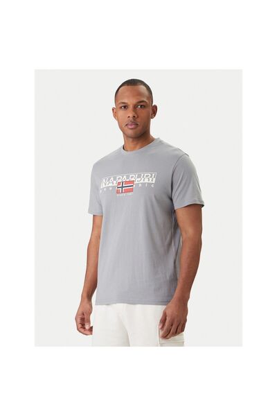 Napapijri Tricou bărbătesc NP0A4HTOHCB1 Gri
